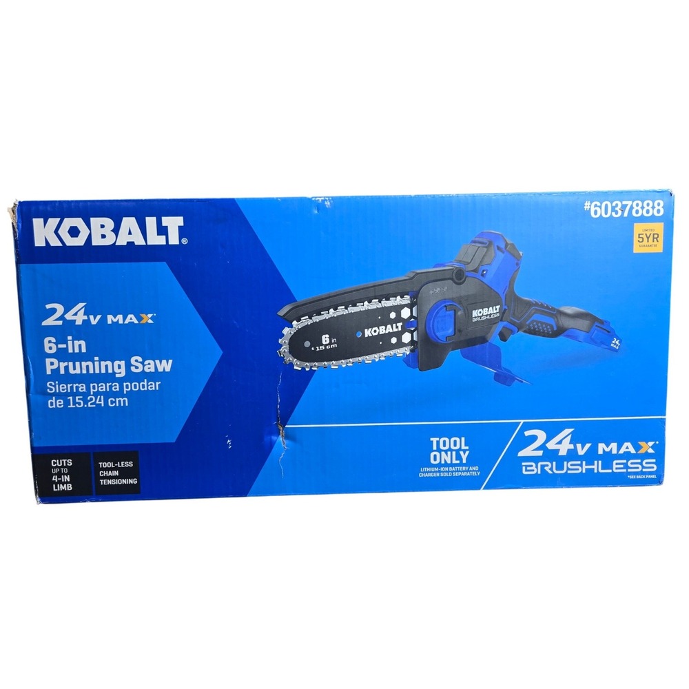 Kobalt 24V 6" KMCS 624-06 Brushless Mini Chainsaw Pruning Saw 6037888 Tool Only